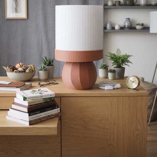 Lampada stampata in 3D, finitura terracotta