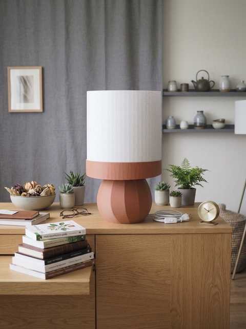 Lampada stampata in 3D, finitura terracotta